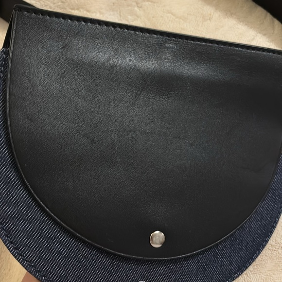Theory Post Saddle Leather and Denim Waist/Hip/Belt Bag - Picture 12 of 13